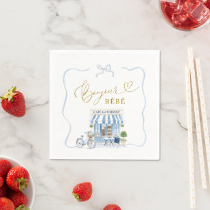 Serviette En Papier Bonjour bébé Café parisien