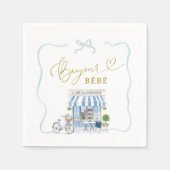 Serviette En Papier Bonjour bébé Café parisien (Devant)