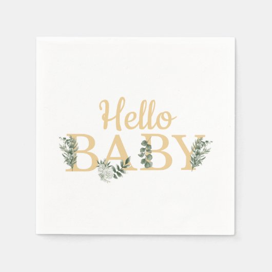 Serviette En Papier Bonjour Bébé Eucalyptus (Devant)