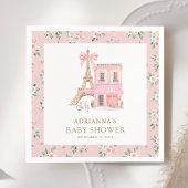 Serviette En Papier Bonjour Bebe French Pink Café Baby shower