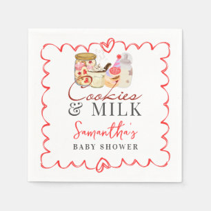 Serviette En Papier Bonjour Bébé Lait et cookies Baby shower moderne