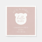 Serviette En Papier Bonjour bébé ours C'est un garçon (Devant)