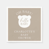 Serviette En Papier Bonjour bébé ours C'est un garçon (Devant)