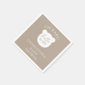 Serviette En Papier Bonjour bébé ours C'est un garçon (Coin)