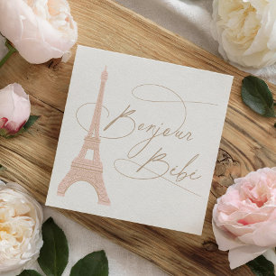 Serviette En Papier Bonjour Bebe Paris Baby shower français