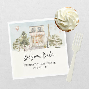 Serviette En Papier Bonjour Bébé Paris Fête Prénatale pour Bébé
