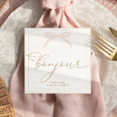 Serviette En Papier Bonjour Bébé Pink Paris Eiffel Tower Baby Shower