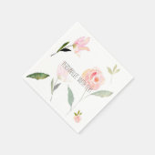 Serviette En Papier Bonjour belle aquarelle Floral (Coin)