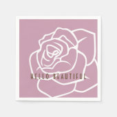 Serviette En Papier Bonjour Belle - Papier Rose Rose Chic Moderne (Devant)
