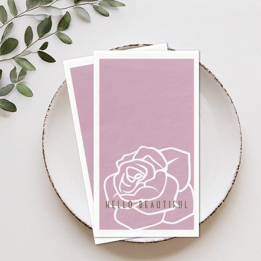 Serviette En Papier Bonjour Belle - Rose rose moderne