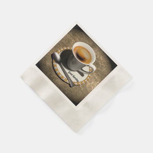 Serviette En Papier Bonjour, bon café (Coin)
