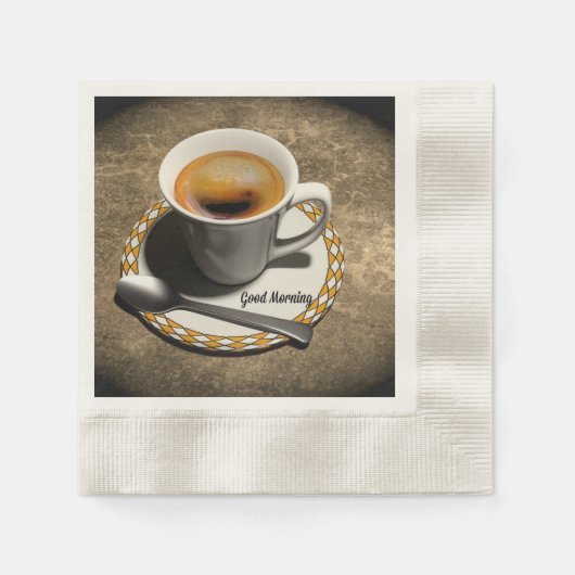 Serviette En Papier Bonjour, bon café (Devant)