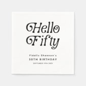 Serviette En Papier Bonjour Cinquante Retro 50e fête d'anniversaire (Devant)