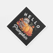 Serviette En Papier Bonjour Citrouille - Jolie Automne Sloth Feuilles  (Coin)