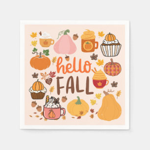 Serviette En Papier Bonjour citrouilles d'automne