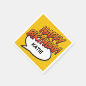 Serviette En Papier BONJOUR D'ANNIVERSAIRE Bubble Fun Retro Comic Book (Coin)
