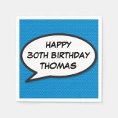 Serviette En Papier BONJOUR D'ANNIVERSAIRE Bubble Fun Retro Comic Book (Devant)