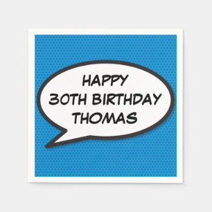 Serviette En Papier BONJOUR D'ANNIVERSAIRE Bubble Fun Retro Comic Book