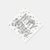 SERVIETTE EN PAPIER BONJOUR D'ANNIVERSAIRE LOGO EN COULEUR BLANC ET NO (Coin)