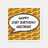 Serviette En Papier BONJOUR D'ANNIVERSAIRE Personnalisé Fun Speech Bub (Devant)