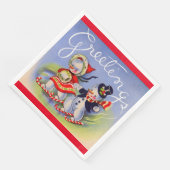 Serviette En Papier Bonjour de Noël de M. et Mme Snowman (Coin)