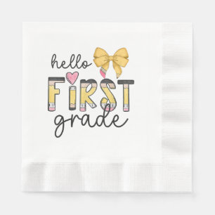 Serviette En Papier Bonjour Enseignant de première année Coquette cray