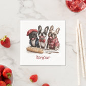 Serviette En Papier Bonjour French Bulldogs (En situation)