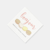 Serviette En Papier Bonjour French Macarons Fête des mariées (Coin)