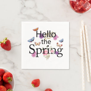 Serviette En Papier Bonjour La Fleur De Printemps