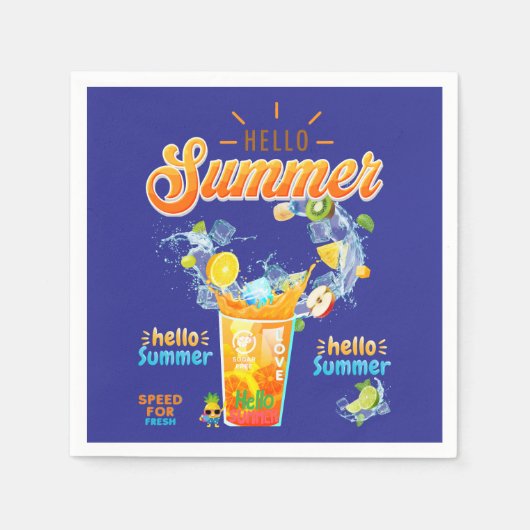 Serviette En Papier Bonjour l'été (Devant)