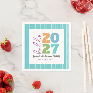 Serviette En Papier Bonjour Nouvelle Année Gras Moderne Nom de l'année