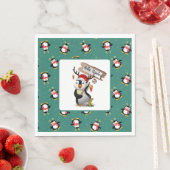 Serviette En Papier Bonjour Penguins d'hiver Naples (En situation)