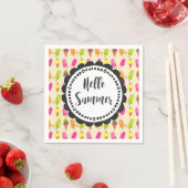 Serviette En Papier Bonjour Popsicles d'été et crème glacée (En situation)
