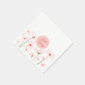 Serviette En Papier Bonjour Printemps rose clair fleurs cosmos (Coin)