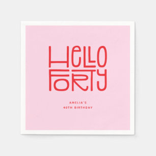 Serviette En Papier BONJOUR QUARANTE 40e anniversaire moderne