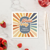 Serviette En Papier Bonjour Quarty Retro Sun Super Wave Anniversaire (En situation)