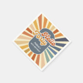 Serviette En Papier Bonjour Quarty Retro Sun Super Wave Anniversaire (Coin)