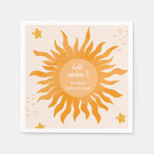 Serviette En Papier Bonjour soleil boho aquarelle Baby shower soleil