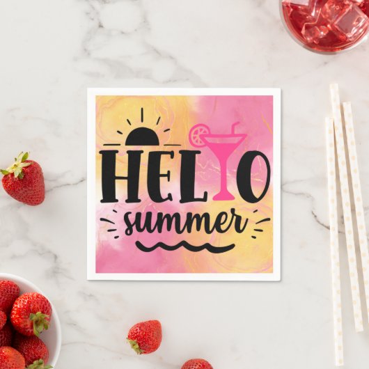 Serviette En Papier Bonjour Summer Fun Party (En situation)