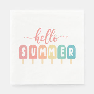 Serviette En Papier Bonjour Summer Pastel Popsicles