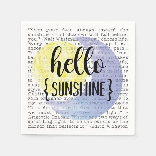 Serviette En Papier Bonjour Sunshine (Devant)