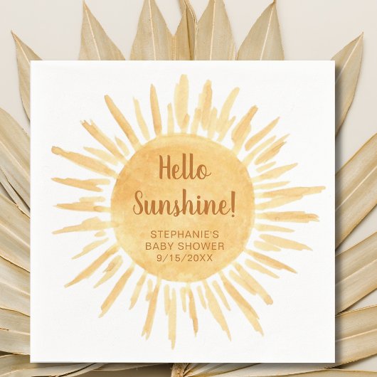 Serviette En Papier Bonjour Sunshine Boho Baby shower