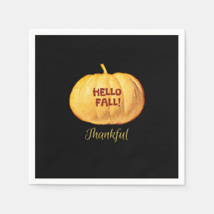 Serviette En Papier Bonjour TOMBE Merci Gratitude Automne Citrouille