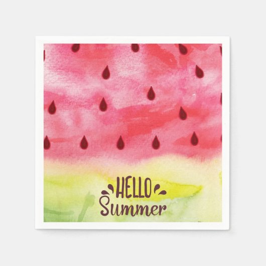 Serviette En Papier Bonjour Watermelon Naples été (Devant)