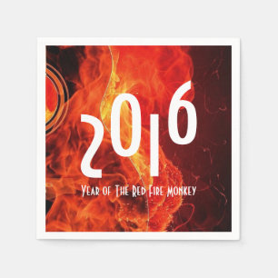 Serviette En Papier Bonne année 2016 Année du singe du feu rouge