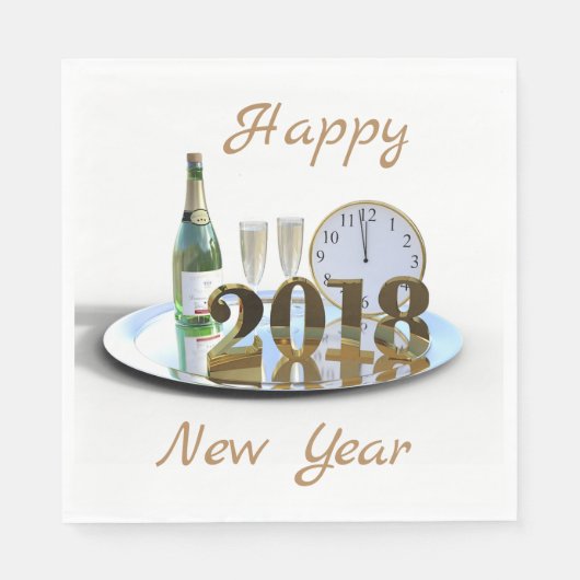 Serviette En Papier Bonne année 2018 (Devant)