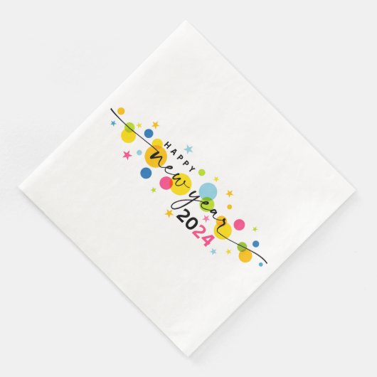 Serviette En Papier Bonne année 2024 (Coin)