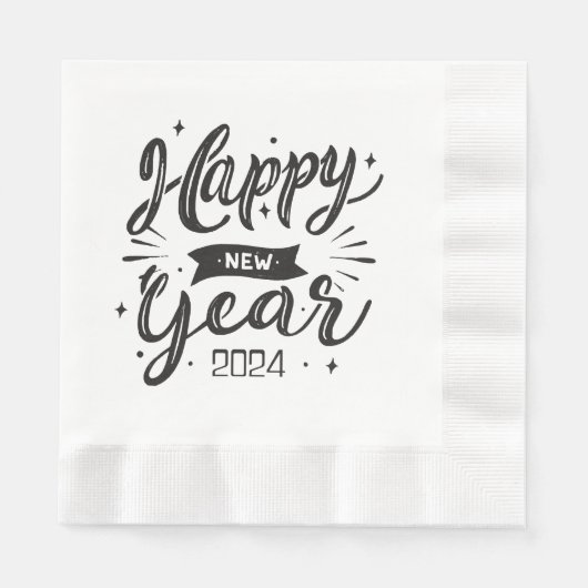 Serviette En Papier Bonne année 2024 (Devant)
