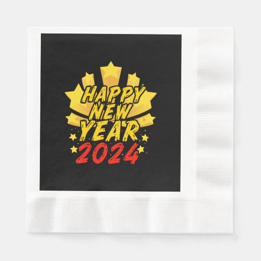Serviette En Papier Bonne année 2024 (Devant)
