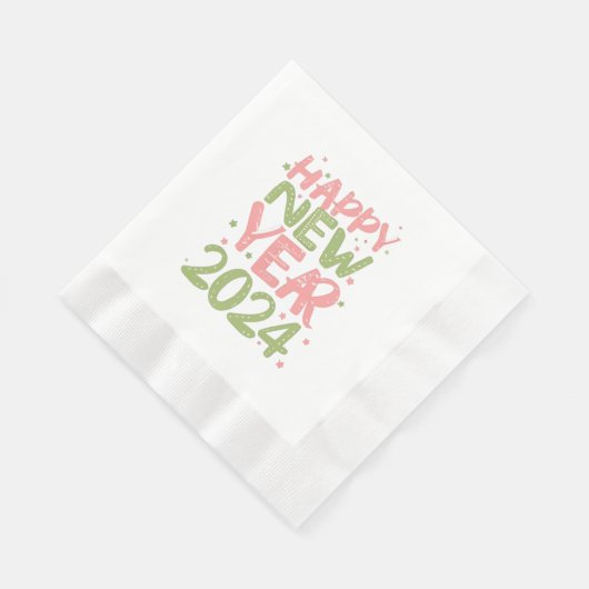 Serviette En Papier Bonne année 2024 (Coin)